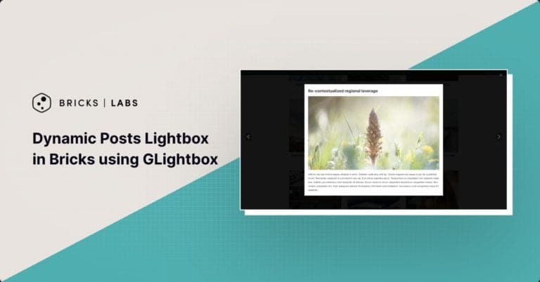 Dynamic Posts Lightbox in Bricks using GLightbox
