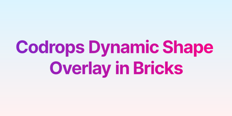 Codrops Dynamic Shape Overlay in Bricks