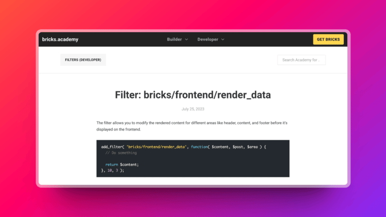 bricks/frontend/render_data Filter